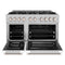 48 in. 6.7 cu. ft. Select Double Oven Dual Fuel Range with 8 Burner Gas Cooktop