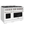 48 in. 6.7 cu. ft. Select Double Oven Dual Fuel Range with 8 Burner Gas Cooktop