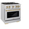 Autograph Edition 30 in. 4.2 cu. ft. Select Dual Fuel Range with 4 Burner Gas Cooktop and Electric Convection Oven
