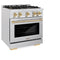 Autograph Edition 30 in. 4.2 cu. ft. Select Dual Fuel Range with 4 Burner Gas Cooktop and Electric Convection Oven