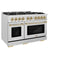 Autograph Edition 48 in. 6.7 cu. ft. Select Double Oven Dual Fuel Range with 8 Burner Gas Cooktop