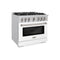 36 in. 5.2 cu. ft. Select Dual Fuel Range with 6 Burner Gas Cooktop and Electric Convection Oven