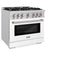 36 in. 5.2 cu. ft. Select Dual Fuel Range with 6 Burner Gas Cooktop and Electric Convection Oven
