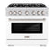 36 in. 5.2 cu. ft. Select Dual Fuel Range with 6 Burner Gas Cooktop and Electric Convection Oven