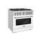 36 in. 5.2 cu. ft. Select Dual Fuel Range with 6 Burner Gas Cooktop and Electric Convection Oven