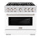 36 in. 5.2 cu. ft. Select Dual Fuel Range with 6 Burner Gas Cooktop and Electric Convection Oven