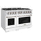 48 in. 6.7 cu. ft. Select Double Oven Dual Fuel Range with 8 Burner Gas Cooktop
