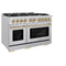 Autograph Edition 48 in. 6.7 cu. ft. Select Double Oven Dual Fuel Range with 8 Burner Gas Cooktop