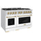 Autograph Edition 48 in. 6.7 cu. ft. Select Double Oven Dual Fuel Range with 8 Burner Gas Cooktop