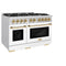 Autograph Edition 48 in. 6.7 cu. ft. Select Double Oven Dual Fuel Range with 8 Burner Gas Cooktop