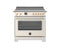 36 inch Induction Range, 5 Heating Zones and Cast Iron Griddle, Electric Self-Clean Oven - Gold Accents