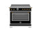 36 inch Induction Range, 5 Heating Zones and Cast Iron Griddle, Electric Self-Clean Oven - Gold Accents