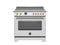 36 inch Induction Range, 5 Heating Zones and Cast Iron Griddle, Electric Self-Clean Oven - Gold Accents