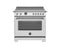 36 inch Induction Range, 5 Heating Zones and Cast Iron Griddle, Electric Self-Clean Oven