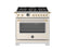 36 inch Dual Fuel Range, 6 Brass Burner and Cast Iron Griddle, Electric Self-Clean Oven - Gold Accents