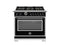 36 inch Dual Fuel Range, 6 Brass Burner and Cast Iron Griddle, Electric Self-Clean Oven