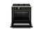 36 inch Dual Fuel Range, 6 Brass Burner and Cast Iron Griddle, Electric Self-Clean Oven - Gold Accents