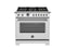 36 inch Dual Fuel Range, 6 Brass Burner and Cast Iron Griddle, Electric Self-Clean Oven
