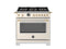36 inch All Gas Range, 6 Brass Burners and Cast Iron Griddle - Gold Accents
