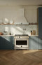 36 inch All Gas Range, 6 Brass Burners and Cast Iron Griddle - Gold Accents