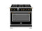36 inch All Gas Range, 6 Brass Burners and Cast Iron Griddle - Gold Accents