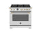 36 inch All Gas Range, 6 Brass Burners and Cast Iron Griddle - Gold Accents
