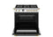 36 inch All Gas Range, 6 Brass Burners and Cast Iron Griddle - Gold Accents