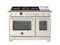 48 inch Dual Fuel Range, 6 Brass Burners and Griddle, Electric Self-Clean Oven - Gold Accents