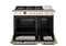 48 inch Dual Fuel Range, 6 Brass Burners and Griddle, Electric Self-Clean Oven - Gold Accents