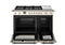 48 inch Dual Fuel Range, 6 Brass Burners and Griddle, Electric Self-Clean Oven