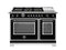 48 inch Dual Fuel Range, 6 Brass Burners and Griddle, Electric Self-Clean Oven