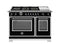 48 inch Dual Fuel Range, 6 Brass Burners and Griddle, Electric Self-Clean Oven