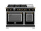 48 inch Dual Fuel Range, 6 Brass Burners and Griddle, Electric Self-Clean Oven - Gold Accents