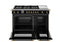 48 inch Dual Fuel Range, 6 Brass Burners and Griddle, Electric Self-Clean Oven - Gold Accents