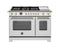 48 inch Dual Fuel Range, 6 Brass Burners and Griddle, Electric Self-Clean Oven - Gold Accents