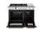 48 inch Dual Fuel Range, 6 Brass Burners and Griddle, Electric Self-Clean Oven - Gold Accents