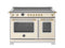 48 inch Induction Range, 6 Heating Zones and Cast Iron Griddle, Electric Self-Clean Oven - Gold Accents