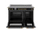 48 inch Induction Range, 6 Heating Zones and Cast Iron Griddle, Electric Self-Clean Oven - Gold Accents