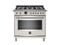 BERTAZZONI HERT366DFSAVT 36" Hertitage Series range - Electric self clean oven - 6 brass burners White