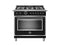BERTAZZONI HERT366DFSNET 36" Hertitage Series range - Electric self clean oven - 6 brass burners Black