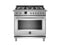 BERTAZZONI HERT366DFSXT 36" Hertitage Series range - Electric self clean oven - 6 brass burners Stainless