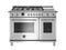 48 inch Dual Fuel Range, 6 Brass Burners and Griddle, Electric Self Clean Oven