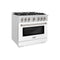 36 in. 5.2 cu. ft. Select Gas Range with 6 Burner Cooktop and Convection Gas Oven