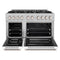 48 in. 6.7 cu. ft. Select Double Oven Gas Range with 8 Burner Cooktop