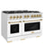 Autograph Edition 48 in. 6.7 cu. ft. Select Double Oven Gas Range with 8 Burner Cooktop