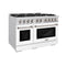 48 in. 6.7 cu. ft. Select Double Oven Gas Range with 8 Burner Cooktop