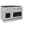 Autograph Edition 48 in. 6.7 cu. ft. Select Double Oven Gas Range with 8 Burner Cooktop