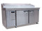 Refrigerator, Two Section Raised Rail Prep Table, Stainless Doors with Lock