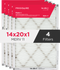 PureAir® 14" x 20" x 1" MERV 11 Premium Allergen Air Filter - 4 Pack