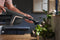 Dusting brush with flexible swivel joint